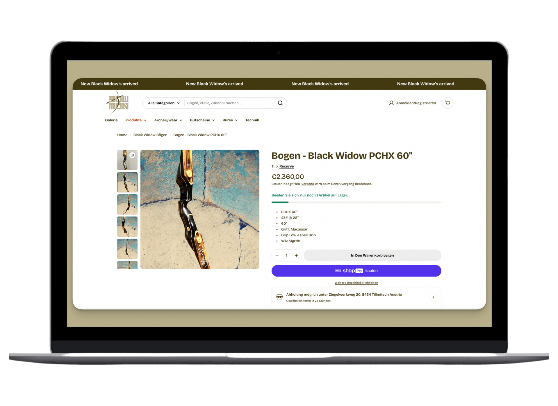 Single-Product Seite mit Produktdetails