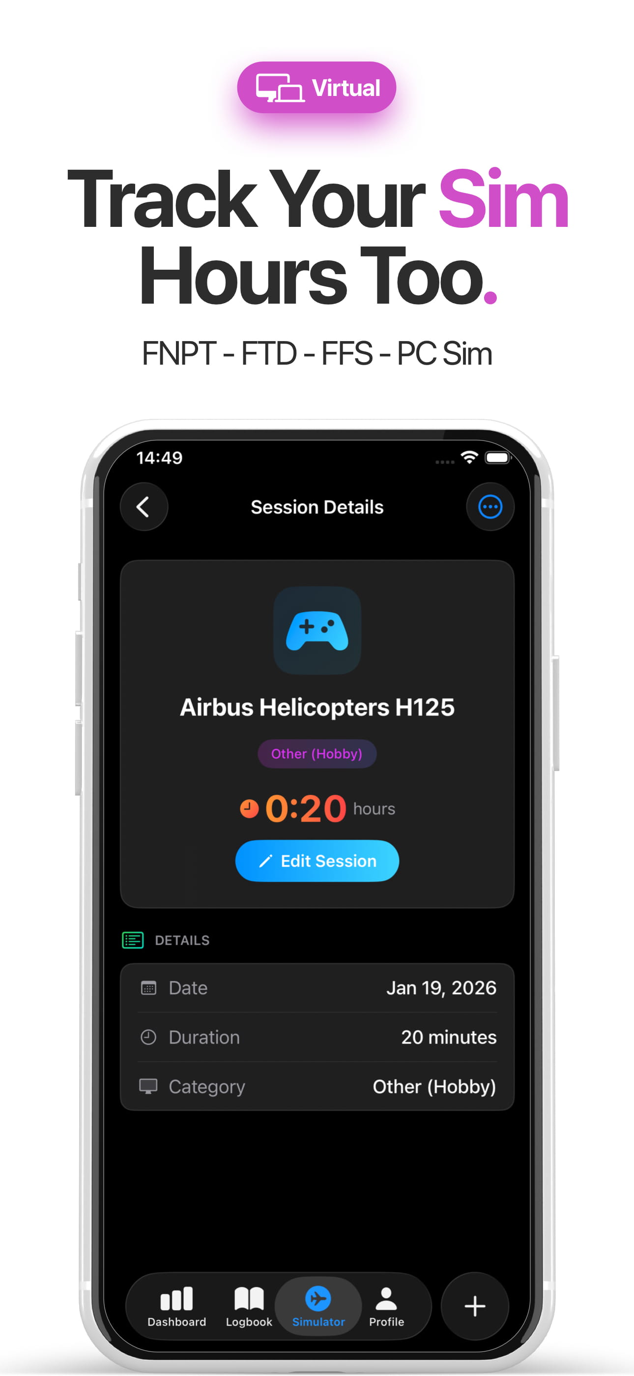 Flugerfassung Flight Simualtor Piloten