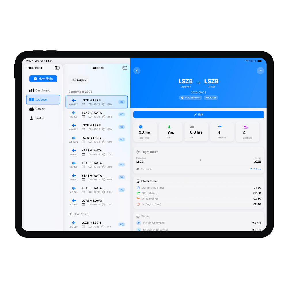 iPad App - PilotLinked